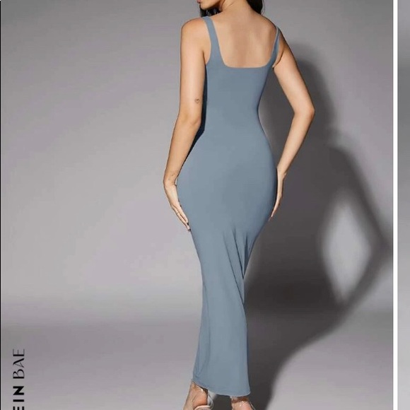 NWT Shein Small Dusty Blue Dress - Picture 1 of 3